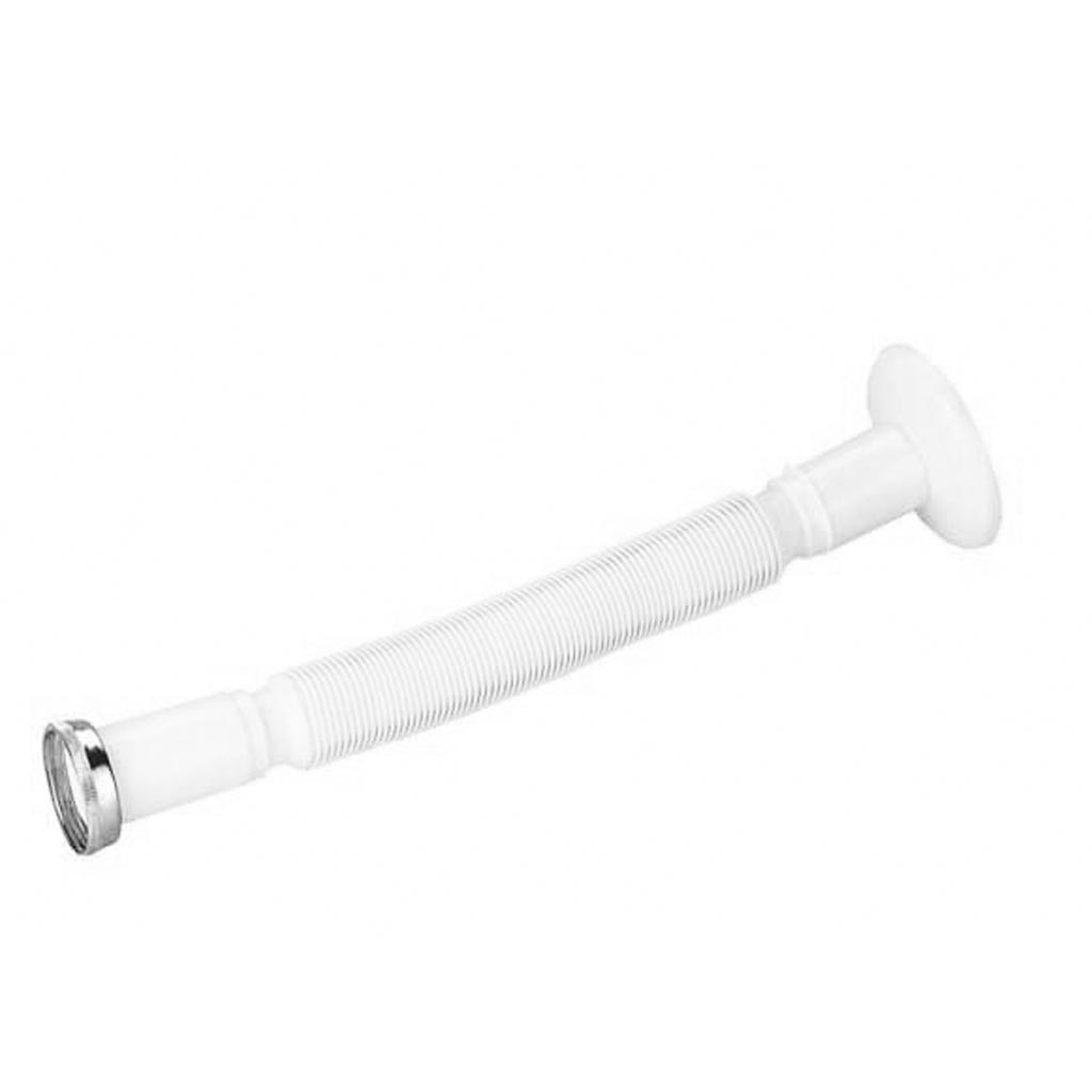 Sifon flexibil, racord cromat, 1", alb