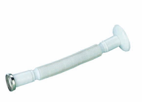 Sifon flexibil GOBE 11610099, racord cromat, 1 1/4", alb