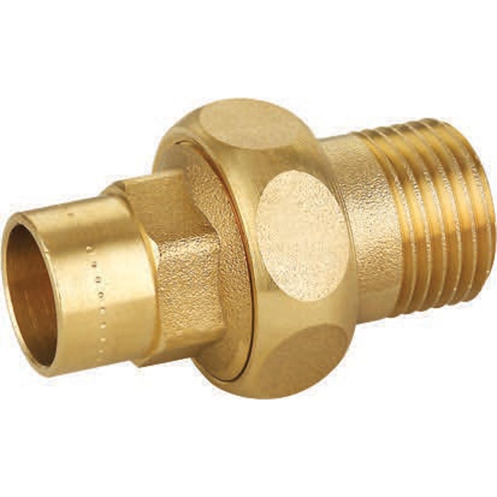 Niplu Olandez alama cupru, 15 mm, racord 1/2 I, filet exterior