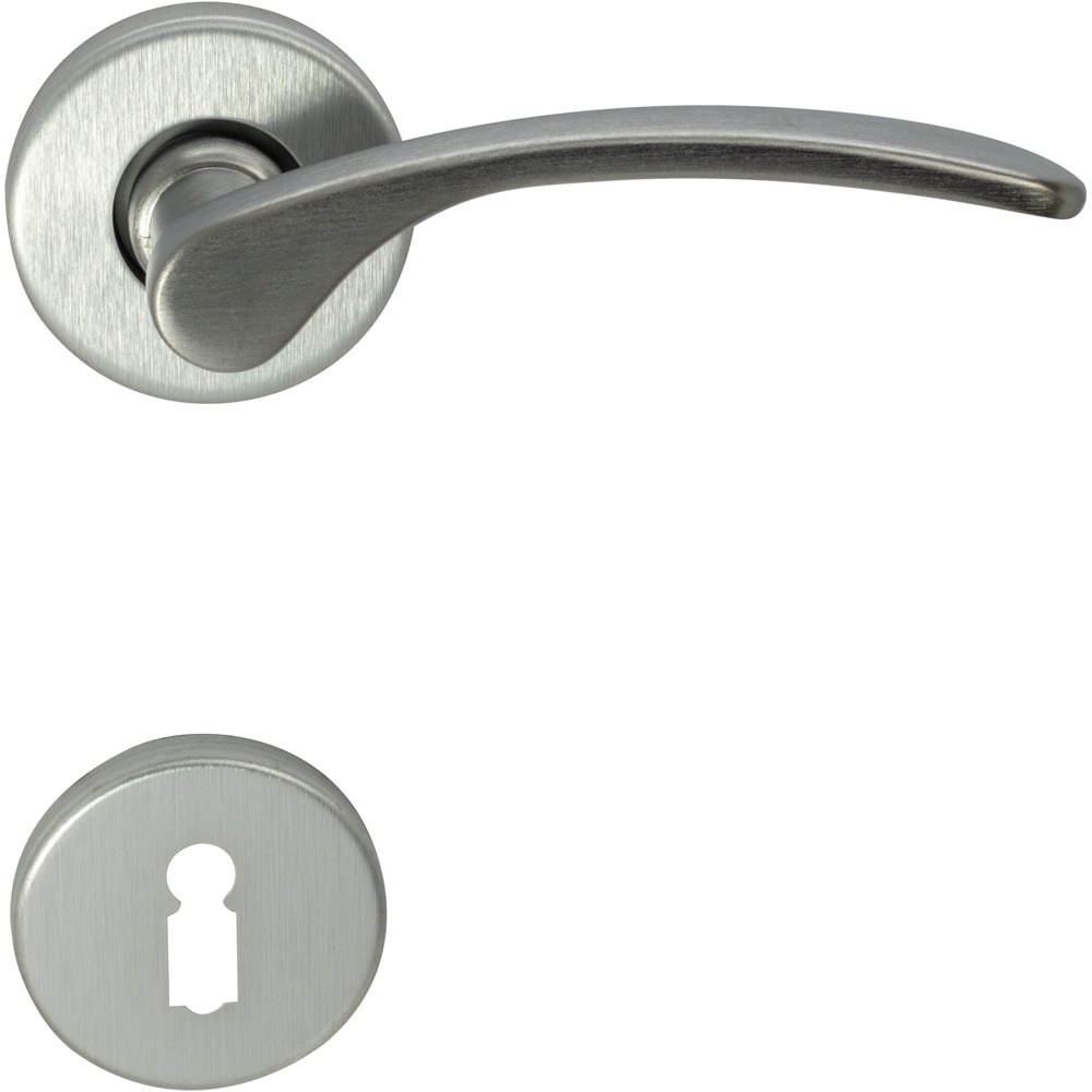 Maner cu rozeta D50, zamac, 110 mm, argintiu