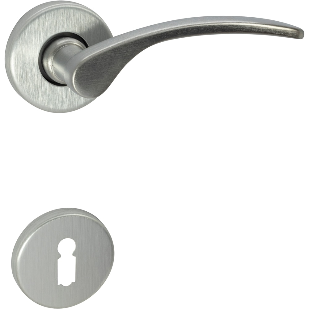 Maner cu rozeta D50, zamac, 110 mm, argintiu