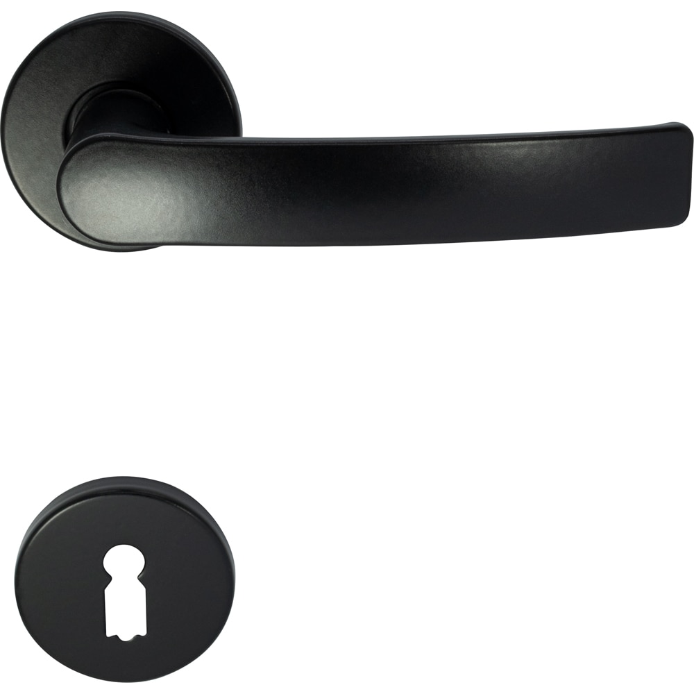 Maner usa cu rozeta VEROFER Mures, aluminiu, 115 mm, negru mat