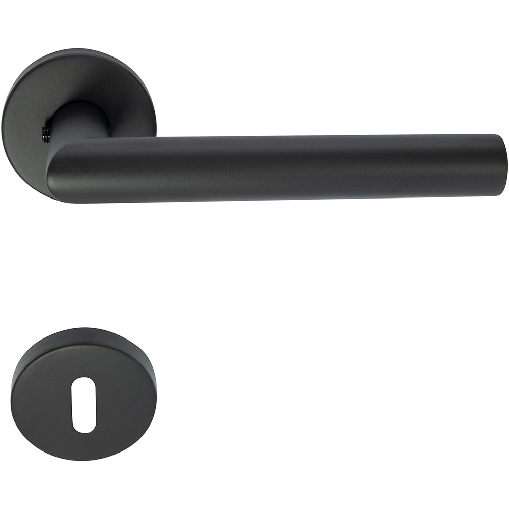 Maner usa cu rozeta VEROFER Novanta, inox, 130 mm, negru mat