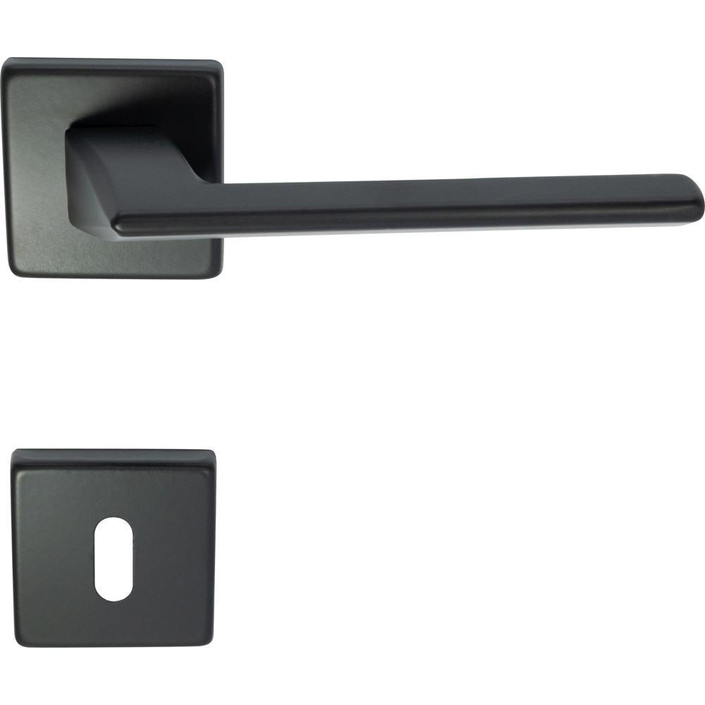 Maner usa cu rozeta VEROFER Eliza, zamac, 120 mm, negru mat