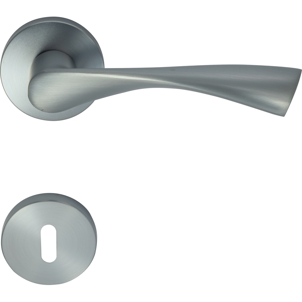 Maner usa cu rozeta VEROFER Dalia, aluminiu, 130 mm, argintiu