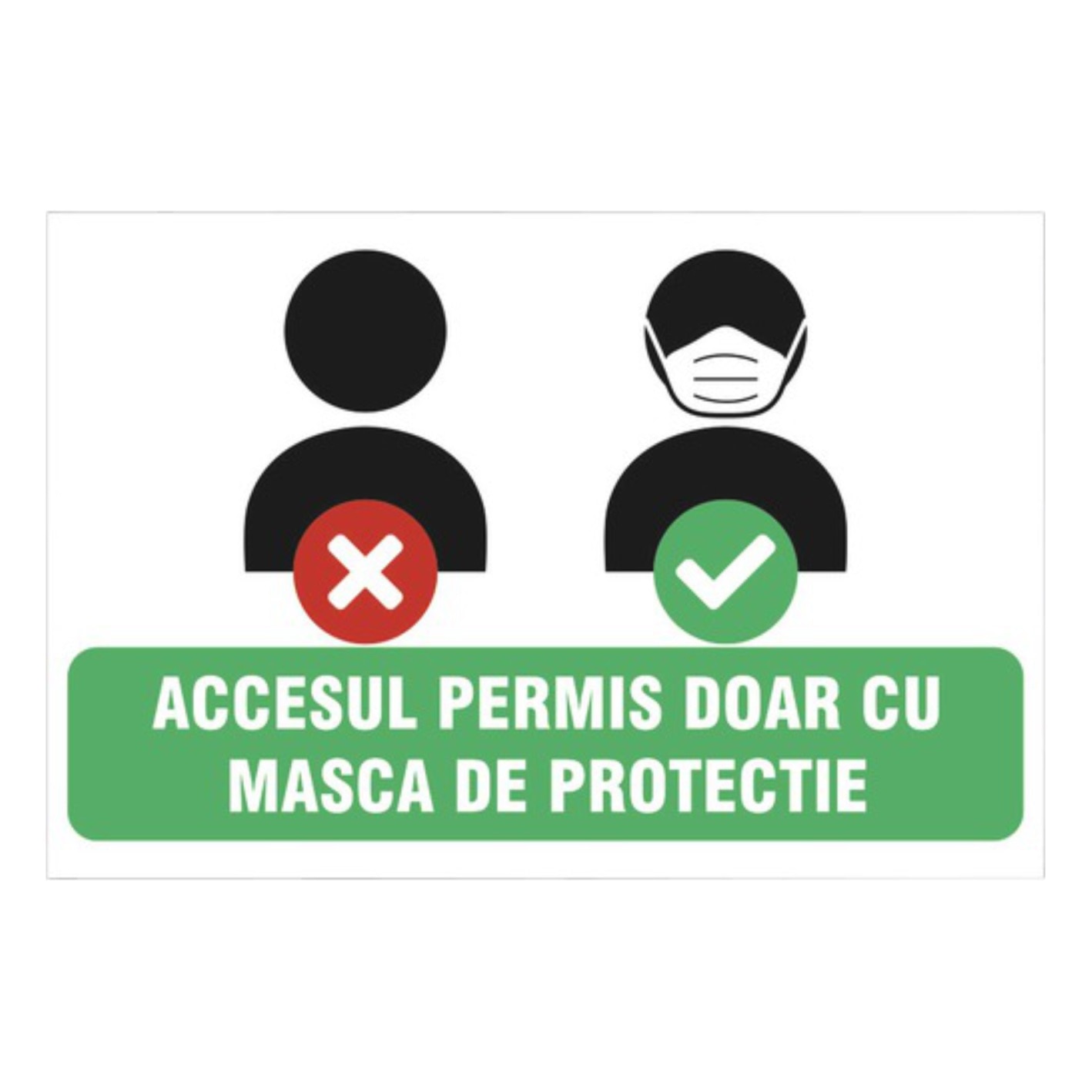 Indicator Accesul Permis Doar Cu Masca  Creative Sign