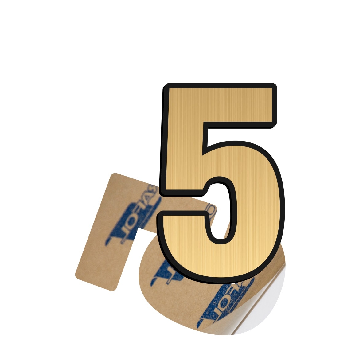 Cifra 5, ABS, Gravat, Auriu, M6  Creative Sign