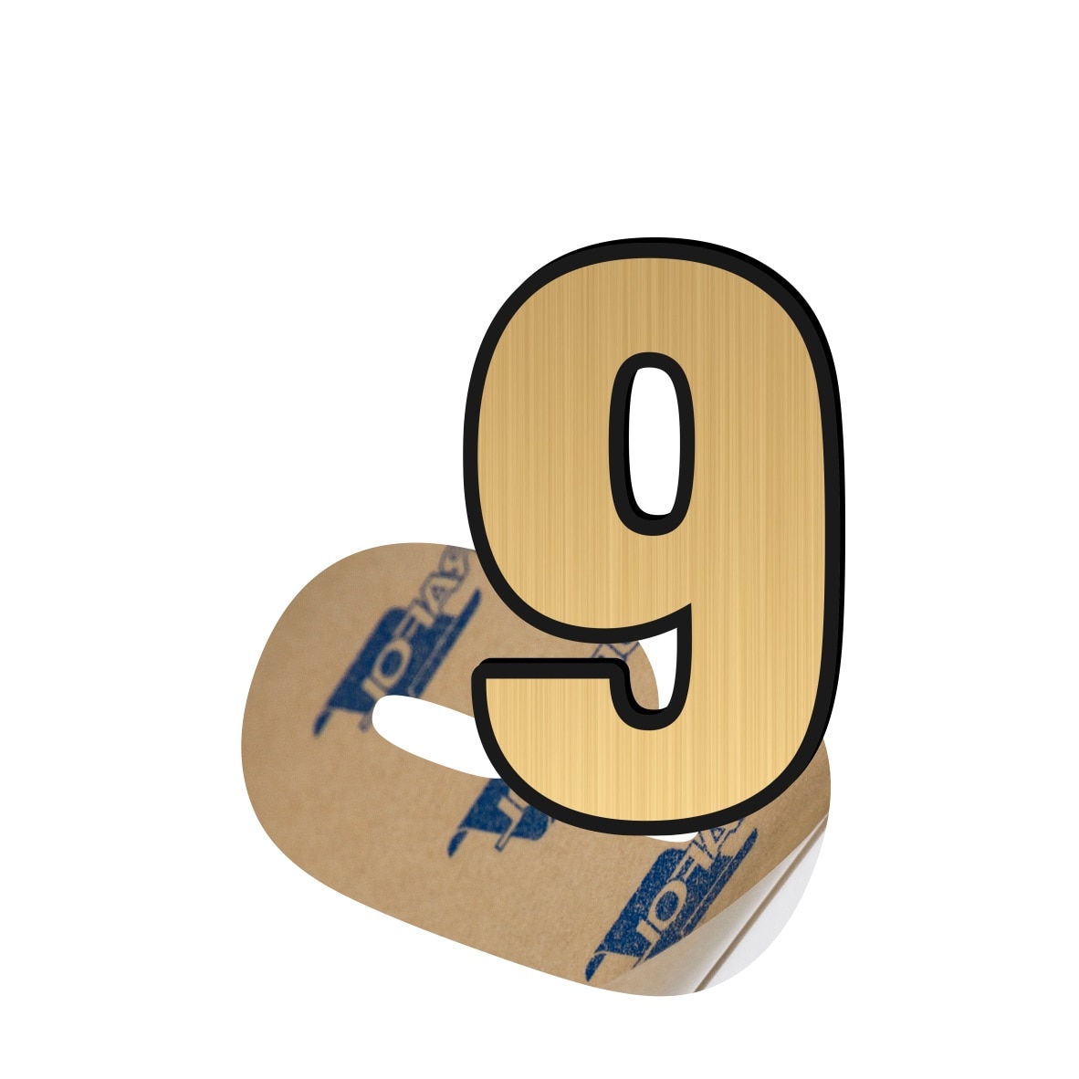 Cifra 9, ABS, Gravat, Auriu, M6  Creative Sign