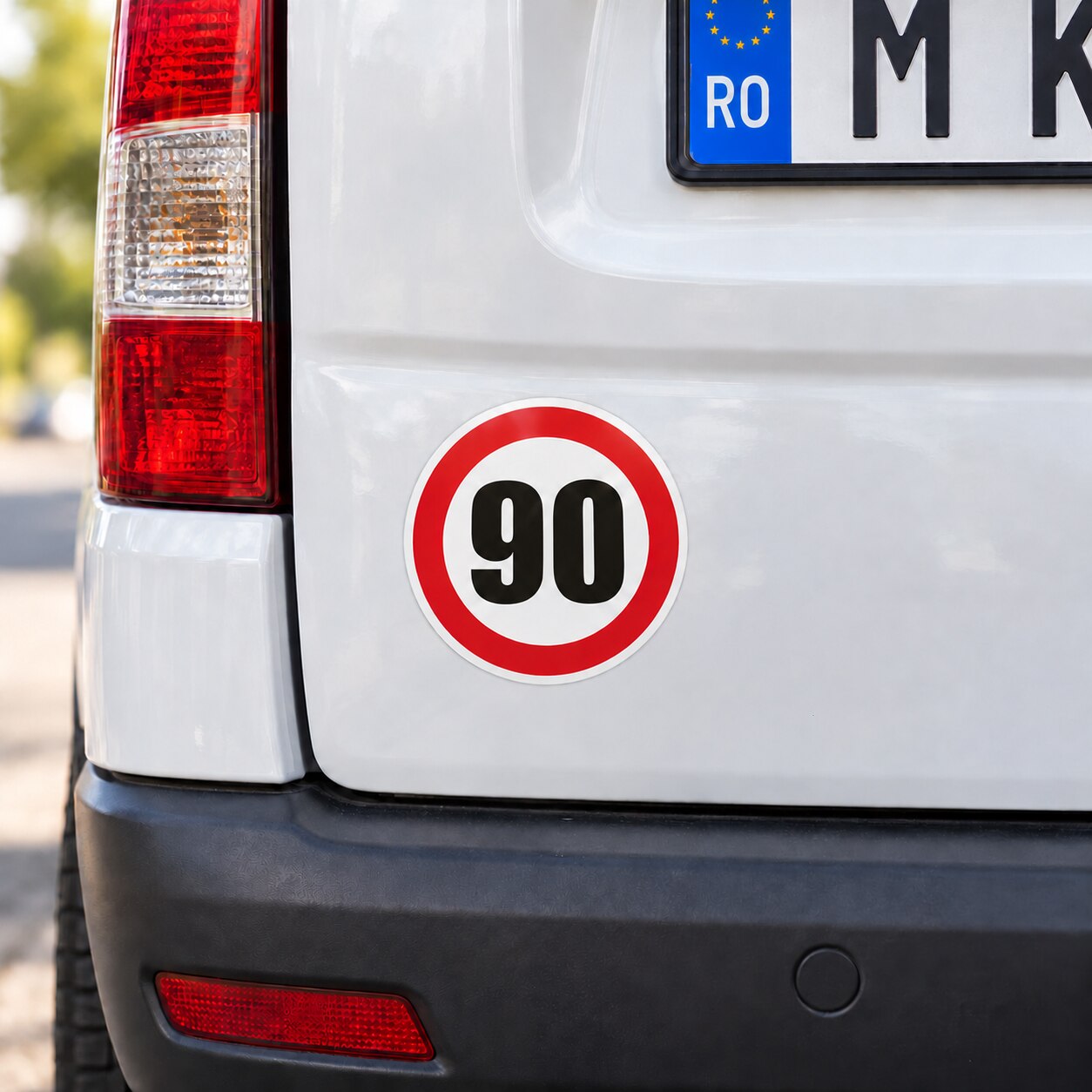 Indicator limitare viteza CREATIVE SIGN, 90Km/h, autoadeziv, 12 x 12cm