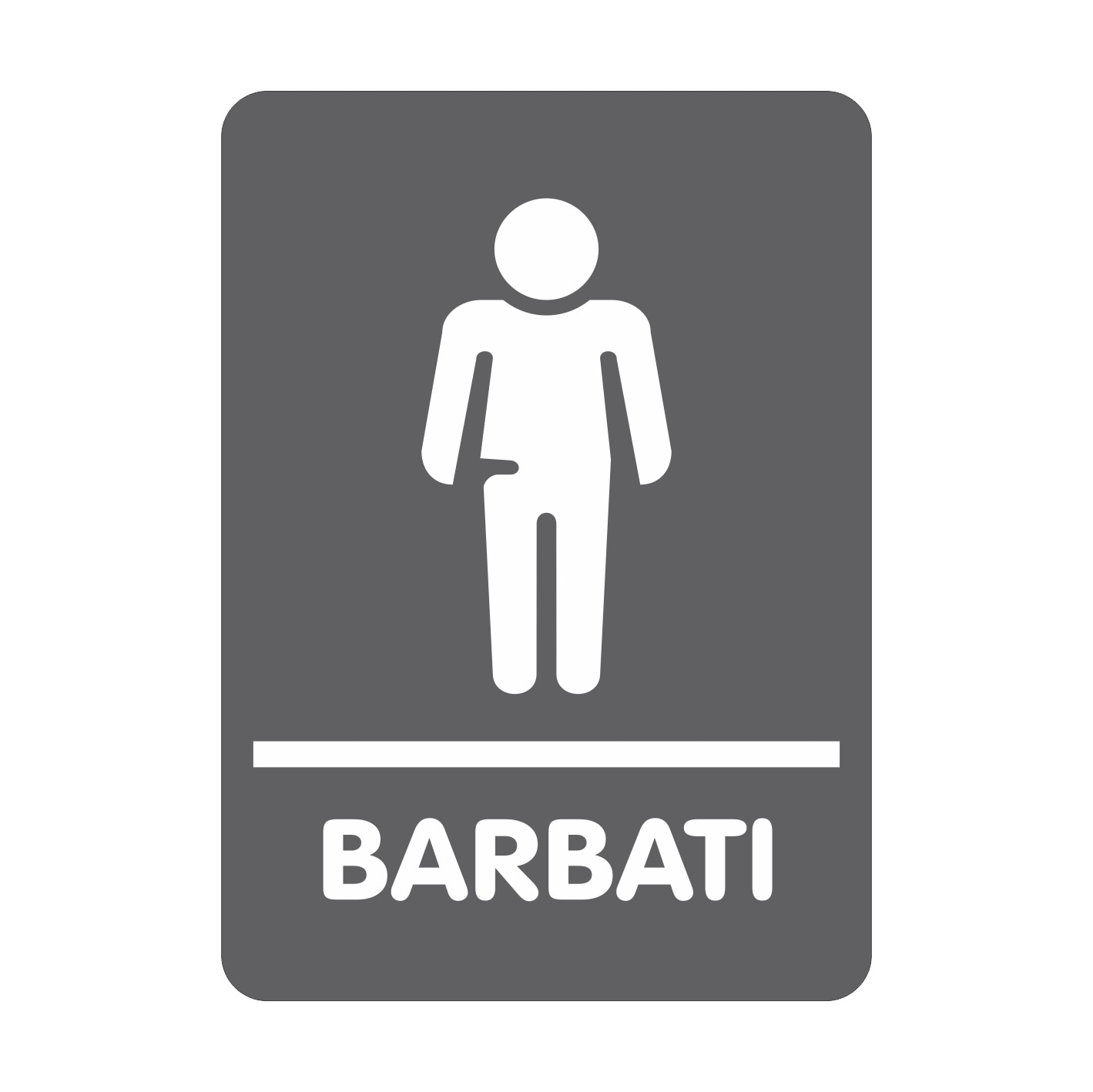 Indicator Toaleta Barbati, 10X14.5 PVC 1mm  Creative Sign