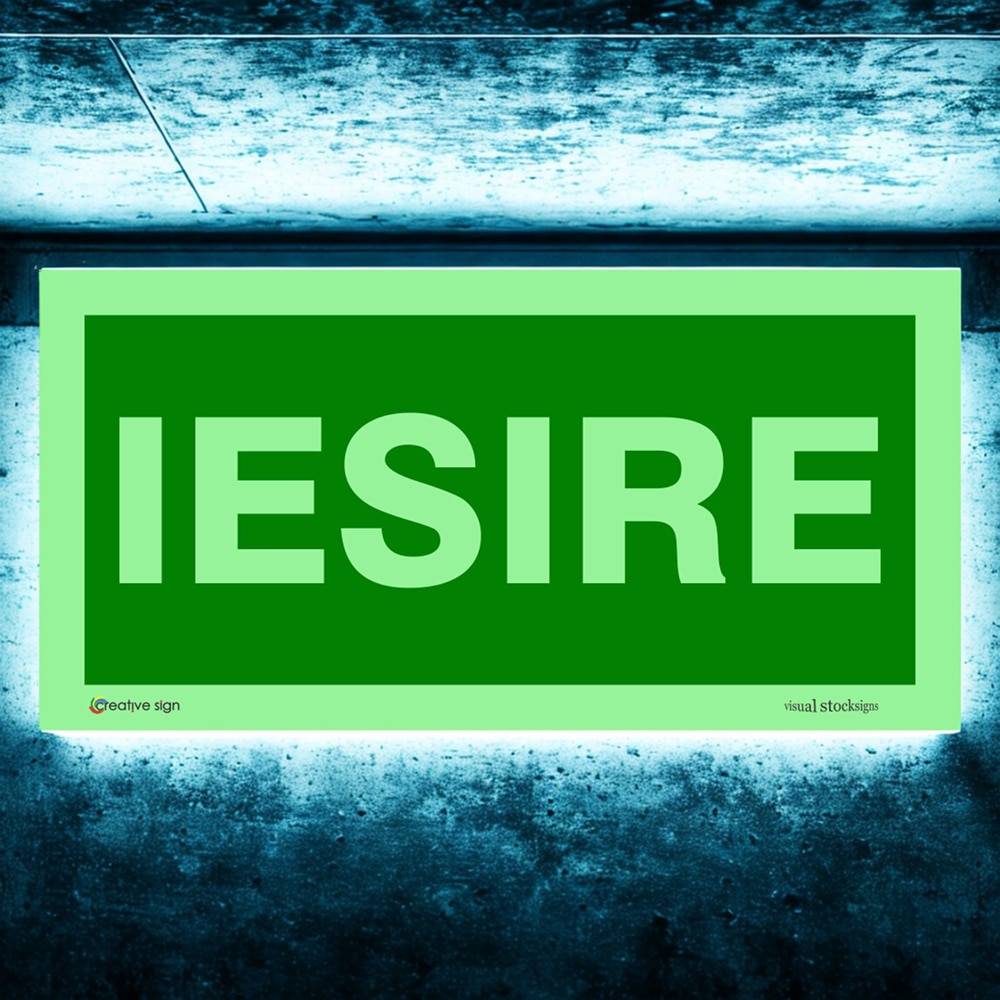 Indicator "Iesire" CREATIVE SIGN, fotoluminiscent, 10 x 20cm