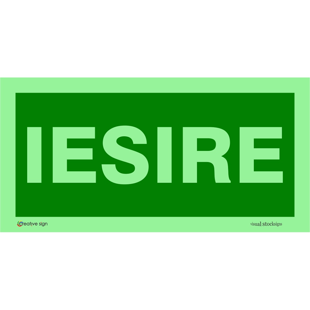 Indicator "Iesire" CREATIVE SIGN, fotoluminiscent, 10 x 20cm