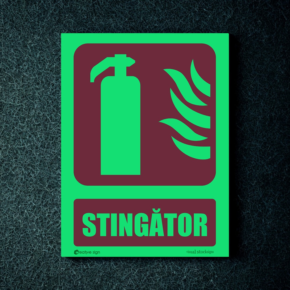 Indicator "stingator" CREATIVE SIGN, fotoluminiscent, 10 x 15cm
