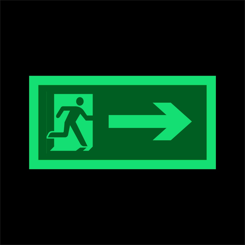 Indicator "dreapta" CREATIVE SIGN, fotoluminiscent, 10 x 20cm