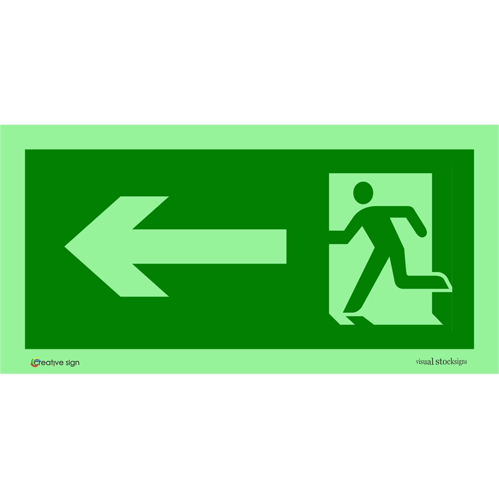 Indicator "stanga" CREATIVE SIGN, fotoluminiscent, 10 x 20cm