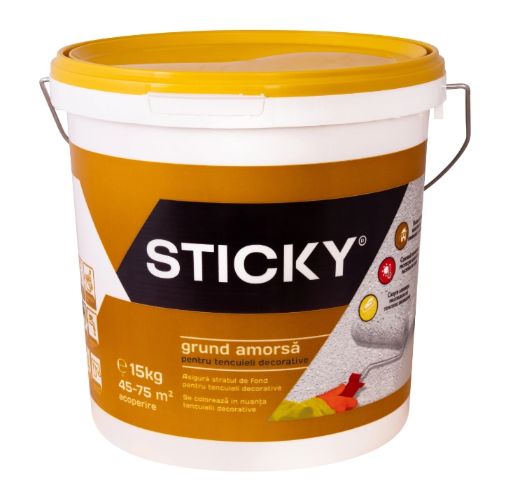 Amorsa interior/exterior pentru tencuiala decorativa, alb, 15 Kg  Sticky