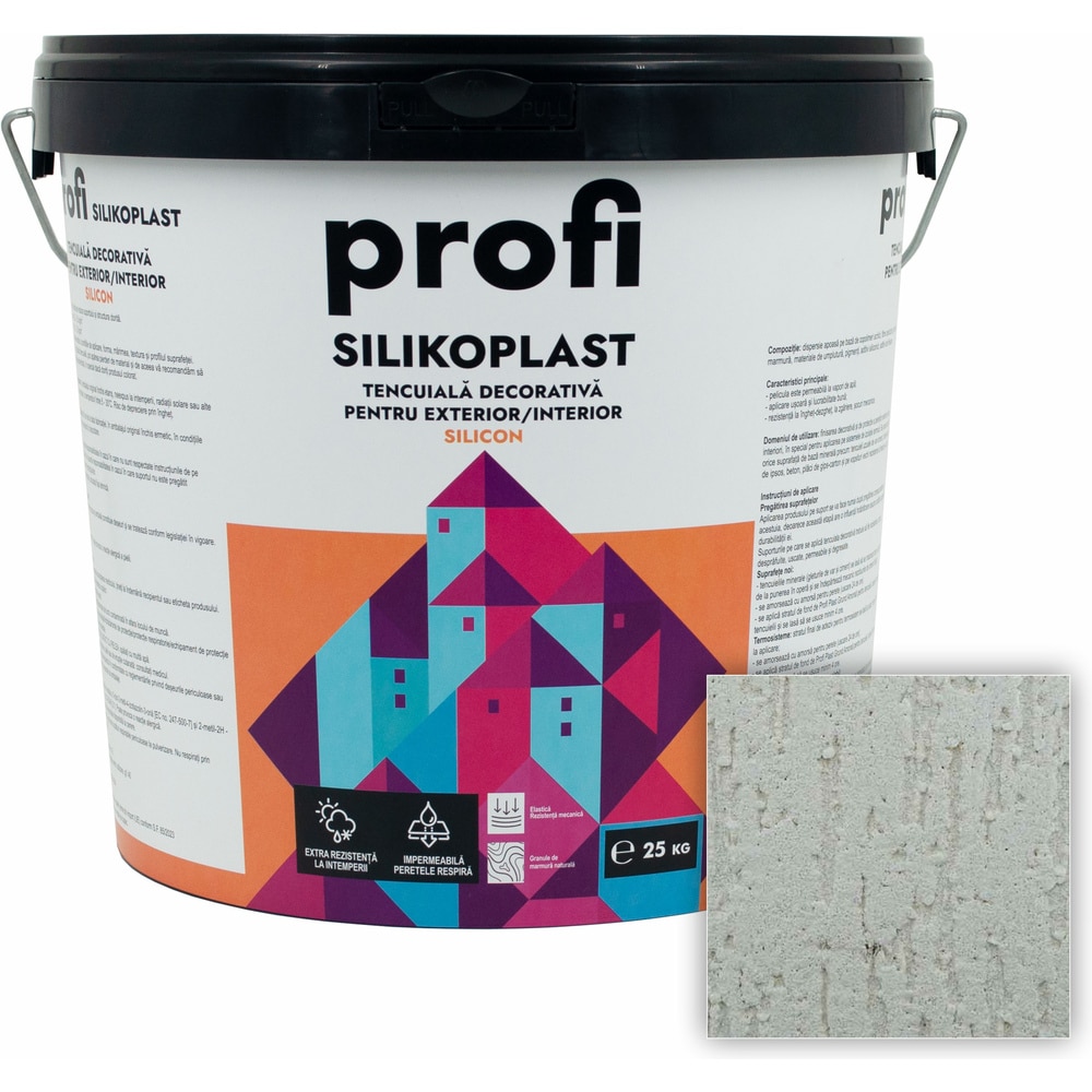 Tencuiala decorativa structurata PROFI SILIKOPLAST, 2 mm, bej, 25 kg