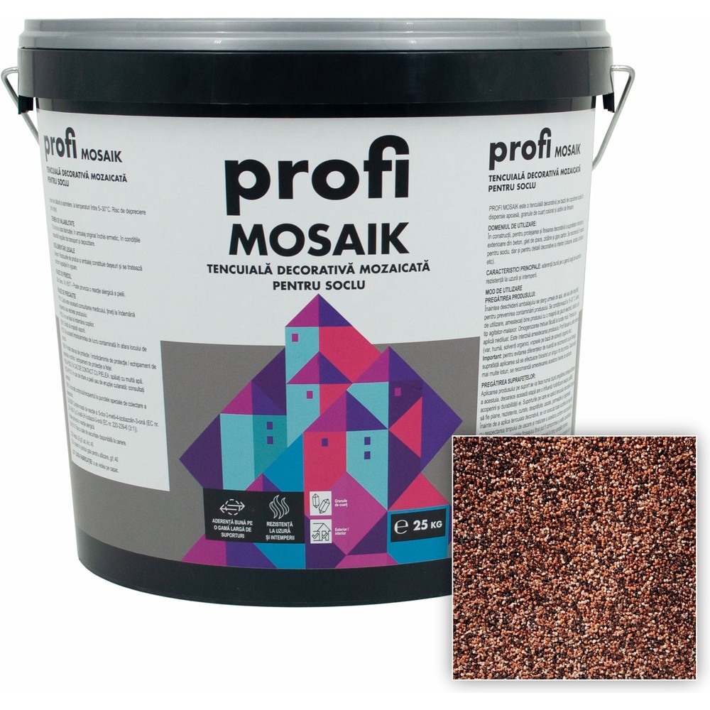 Tencuiala decorativa mozaicata PROFI Mosik, Teracotta, 25Kg
