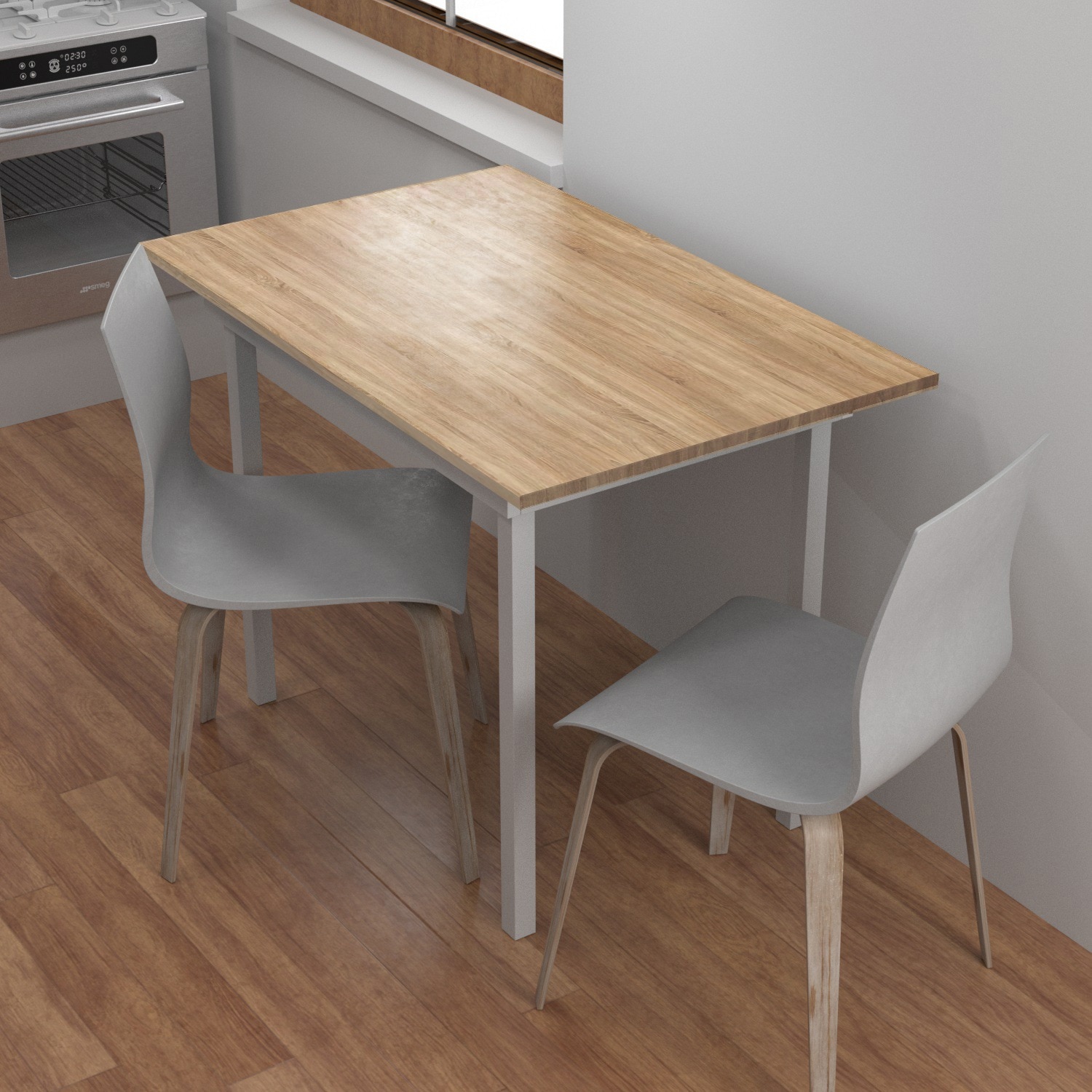 Masa de bucatarie Woodart, lemn, stejar, 70 x 110 cm