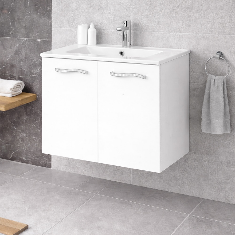 Set masca si lavoar Sunny, 65 x 45 cm, alb