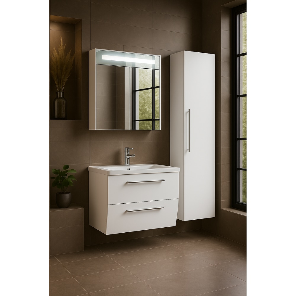 Set masca si lavoar WOODART Swing WING, 70 x 45 x 55 cm, alb