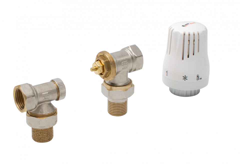 Set robineti si radiator EverPro EVP-SRT12P, tur-retur, 1/2"
