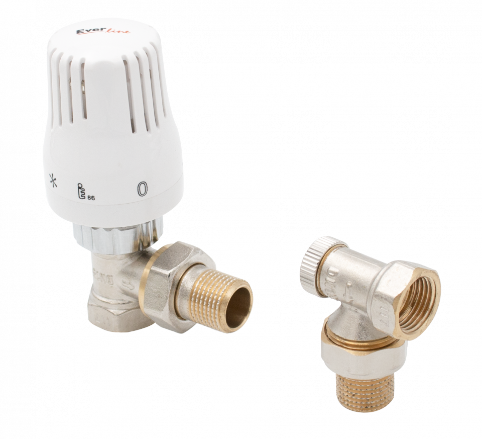 Set robineti si radiator EverPro EVP-SRT12P, tur-retur, 1/2"