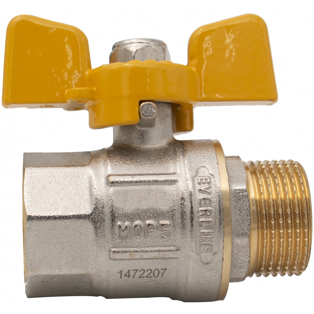 Robinet gaz fluture EVERLINE RG-DMF34T, 3/4", alama