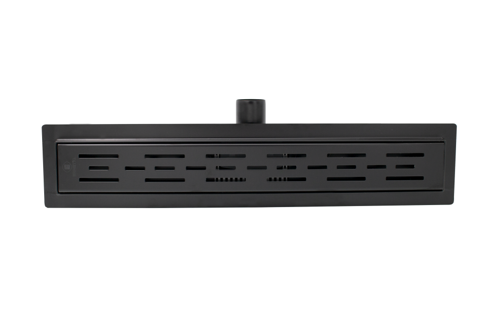 Rigola Dus, Inox, Classic Negru, 700 x 70  Ermetiq