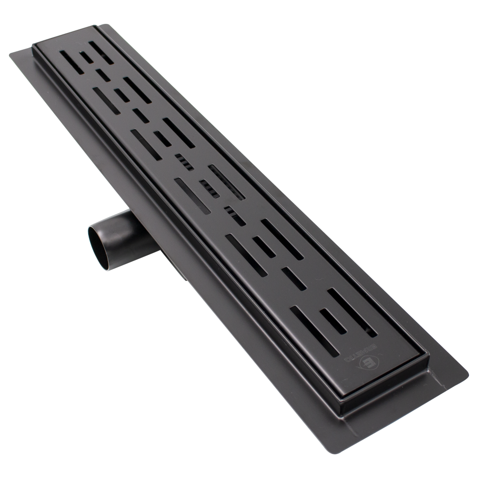 Rigola Dus, Inox, Classic Negru, 700 x 70  Ermetiq