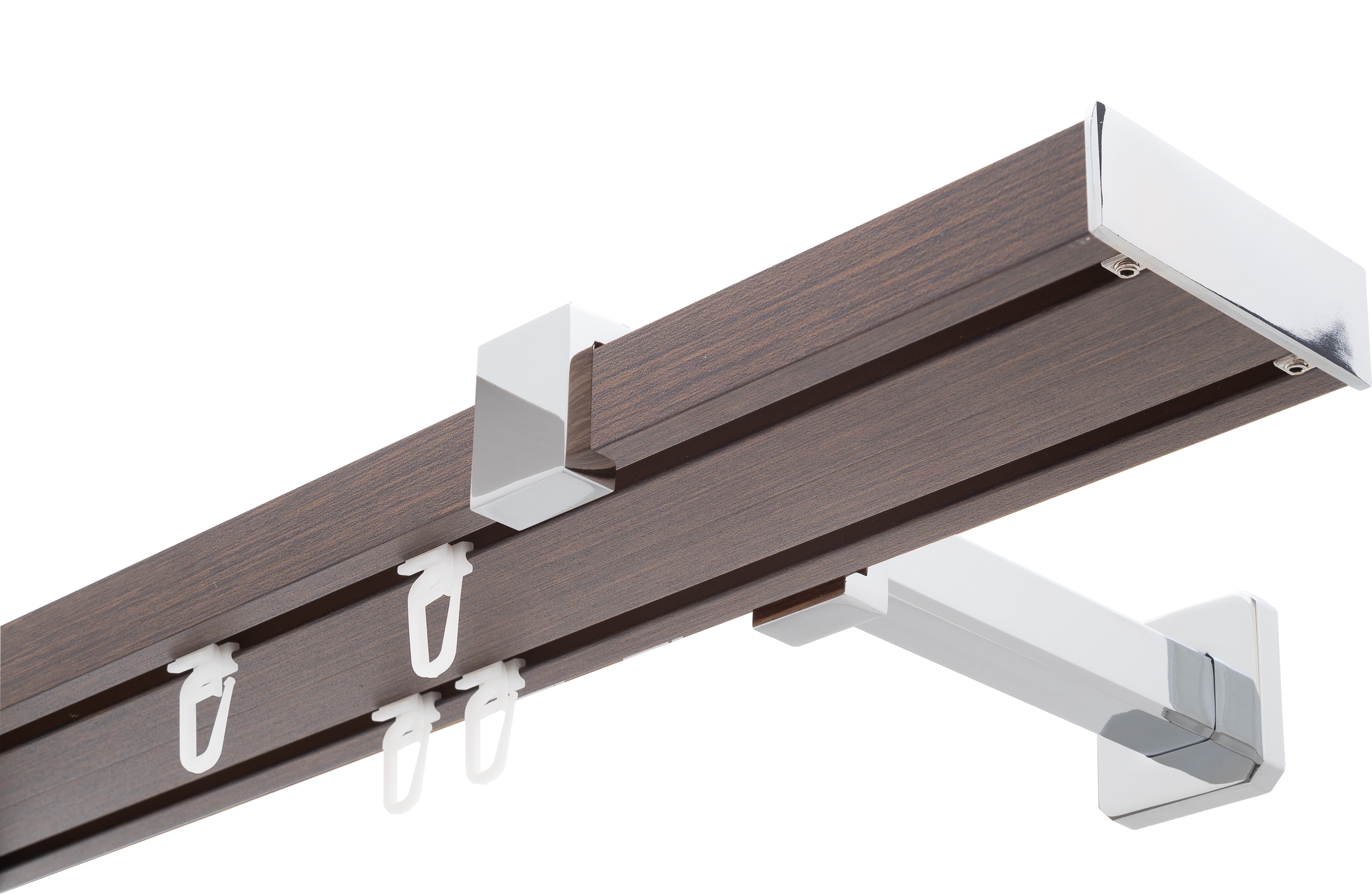 Set galerie dubla, wenge, aluminiu, 240 cm x 70 mm Te-ma