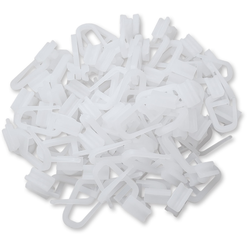 Set 50 carlige perdea TE-MA, PVC, 9 cm, alb