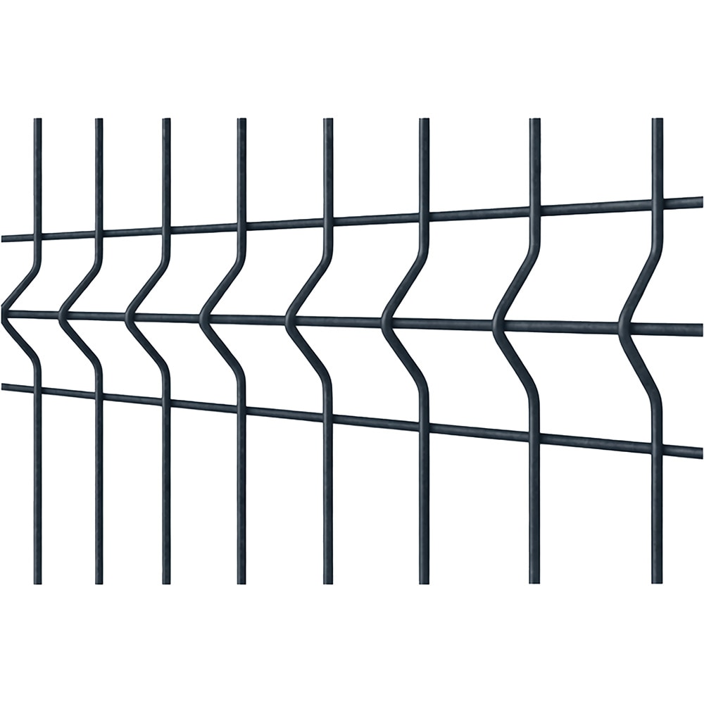 Panou gard bordurat PVC, 170 x 200 x 0.37 cm, otel zincat, gri