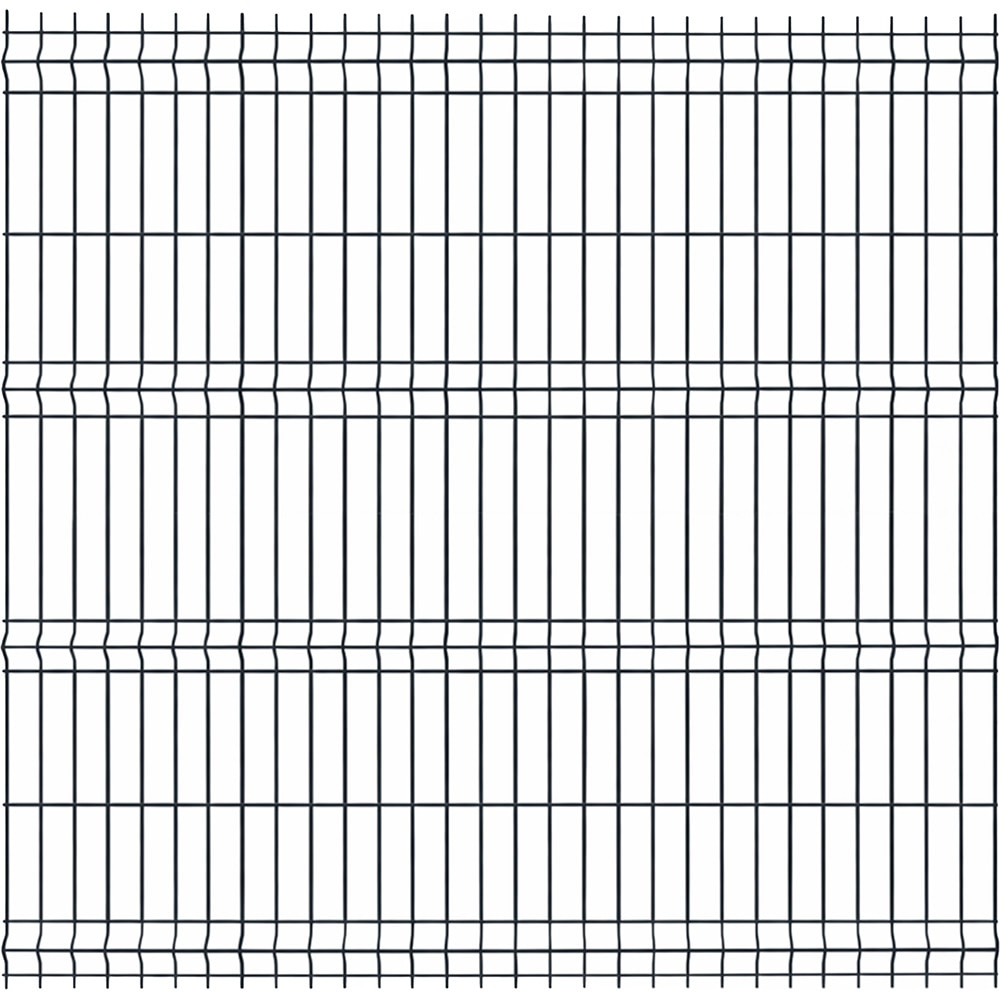 Panou gard bordurat PVC, 170 x 200 x 0.37 cm, otel zincat, gri