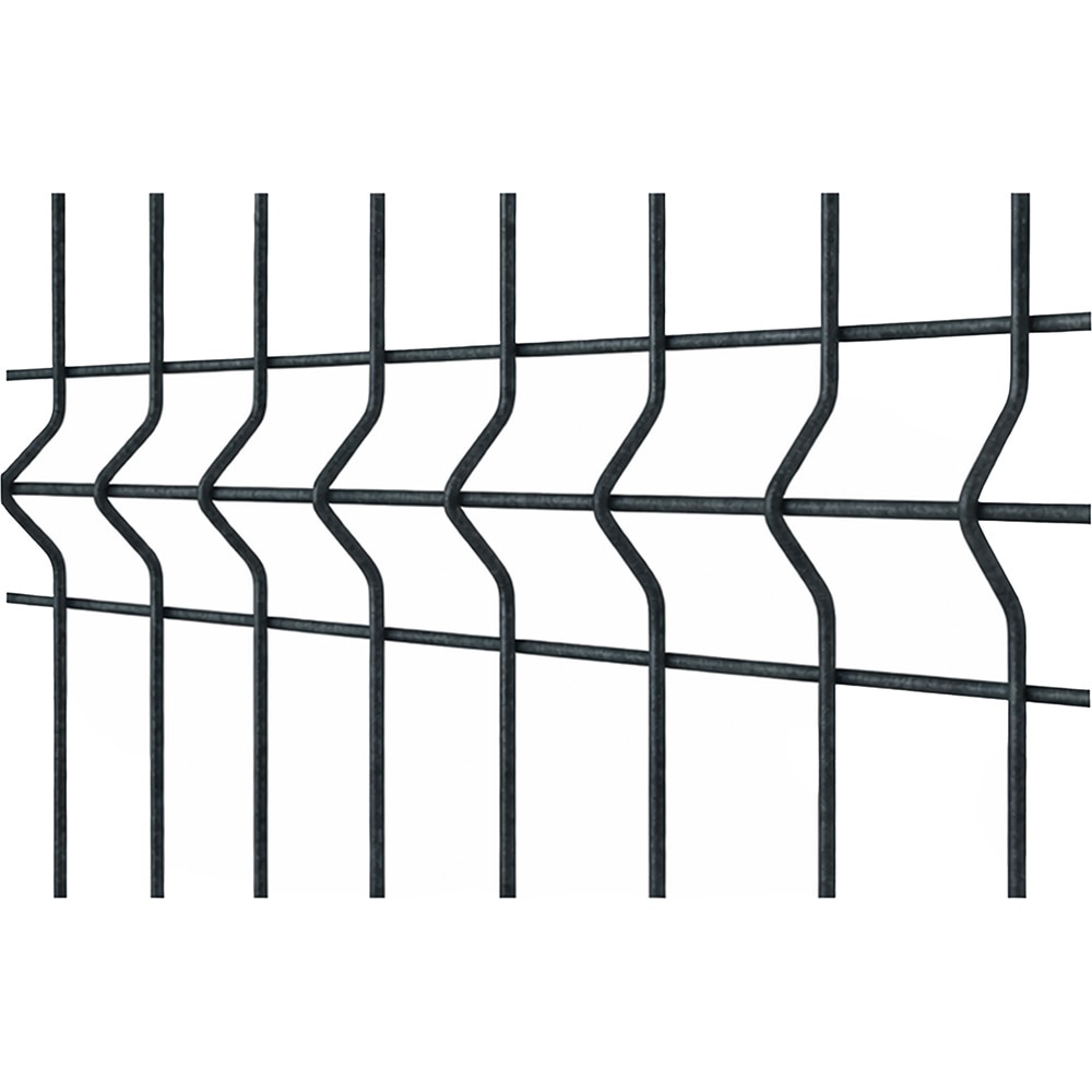 Panou gard bordurat PVC, 200 x 200 x 0.37 cm, otel zincat, gri