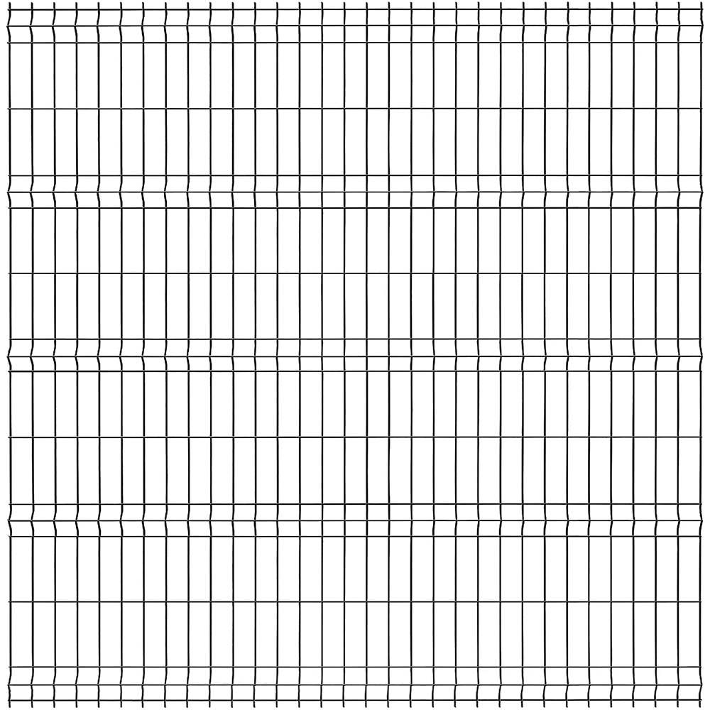 Panou gard bordurat PVC, 200 x 200 x 0.37 cm, otel zincat, gri