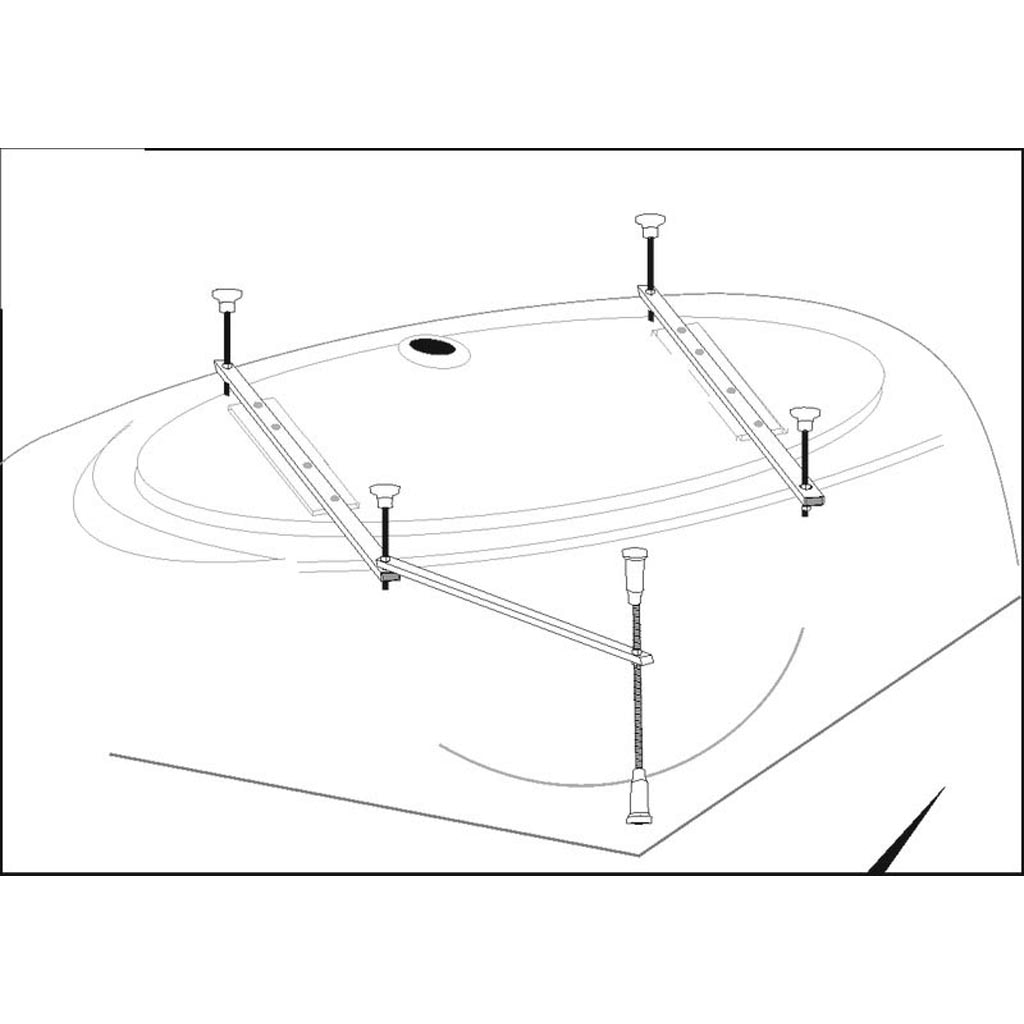 Suport metalic cada colt, laturi egale 140 x 140 cm