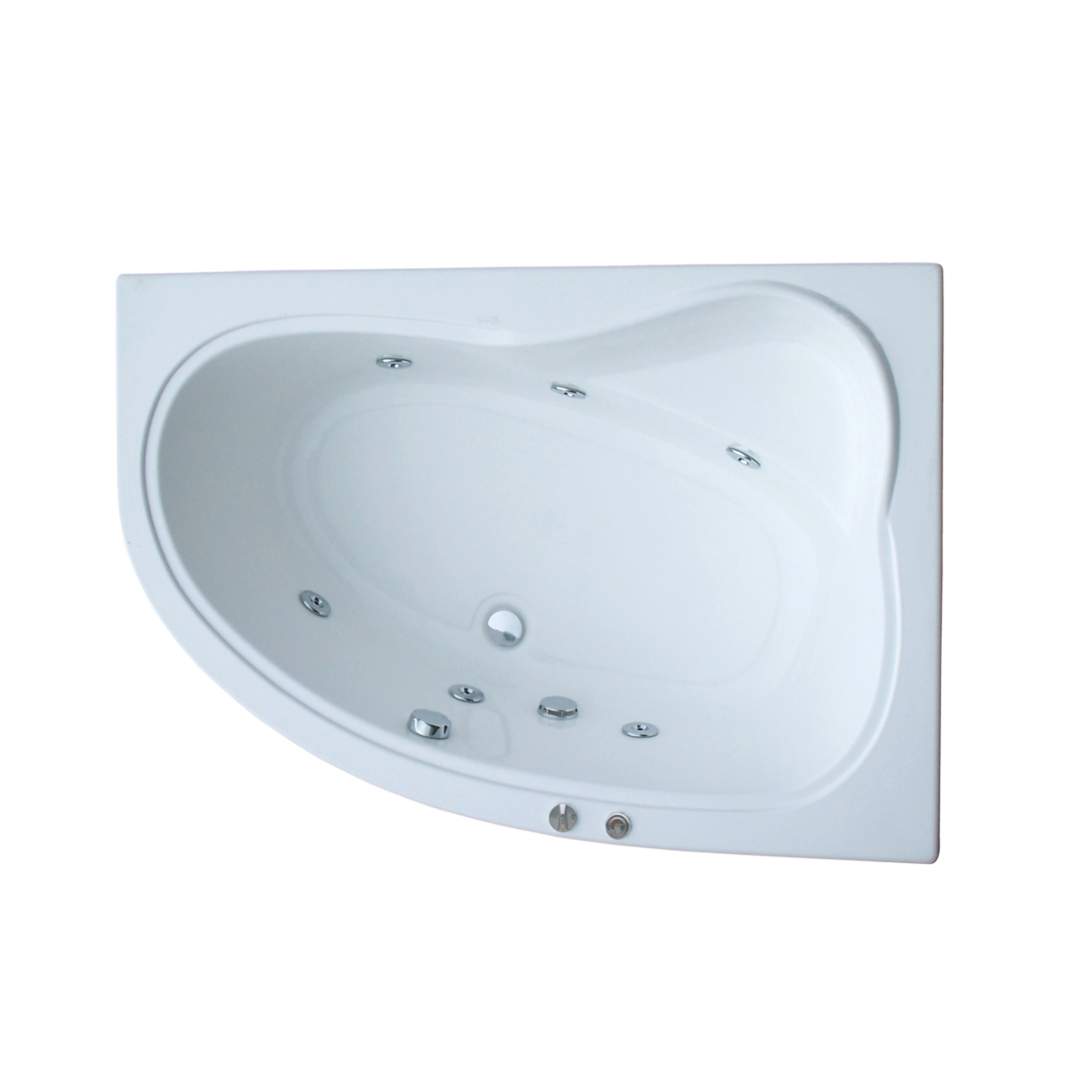 Cada hidromasaj, stanga, semirotunda, 150 x 100 cm • Cristal