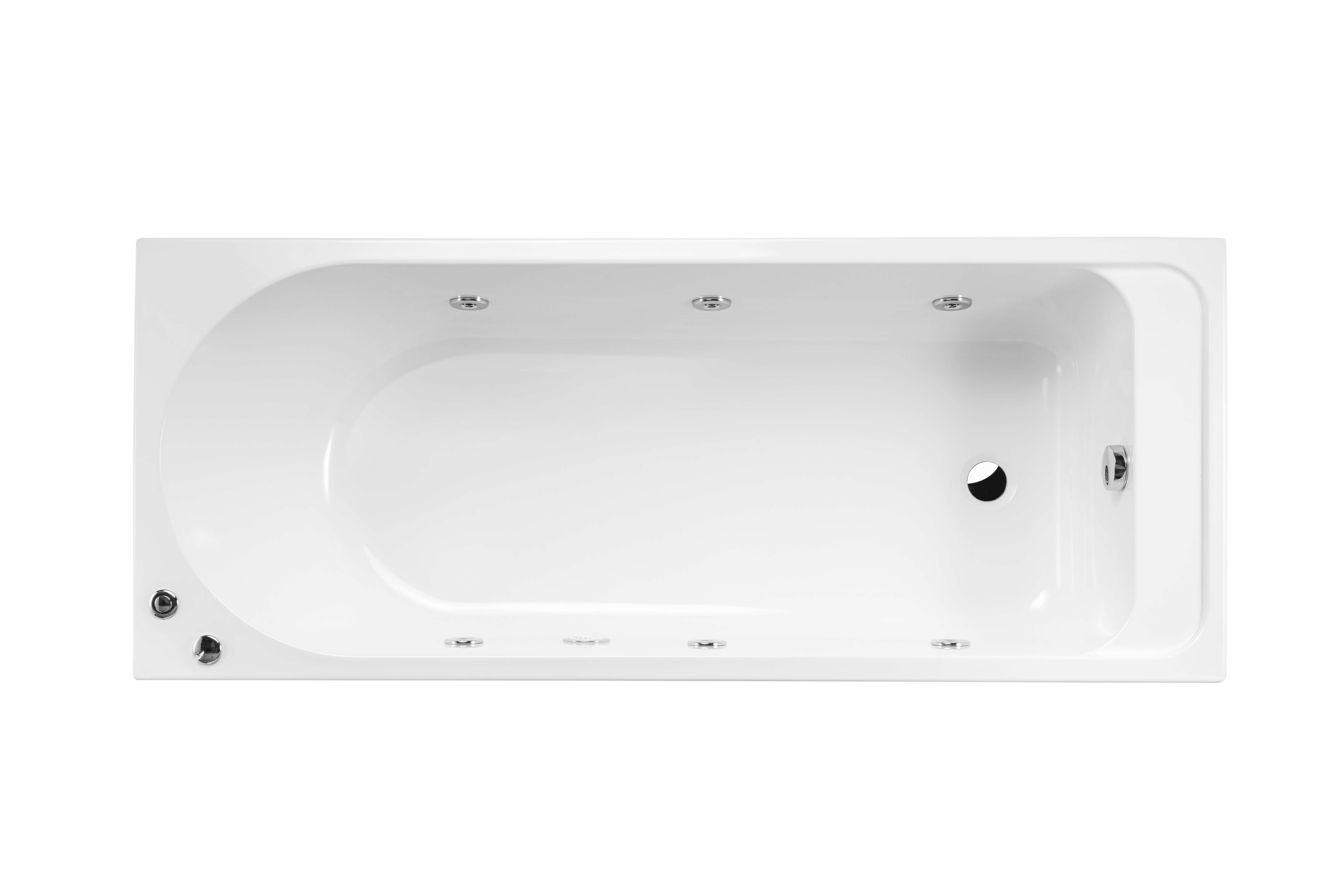Cada baie cu hidromasaj FIBREX Cavally, dreptunghiulara, acril, 170 x 70 cm, alb