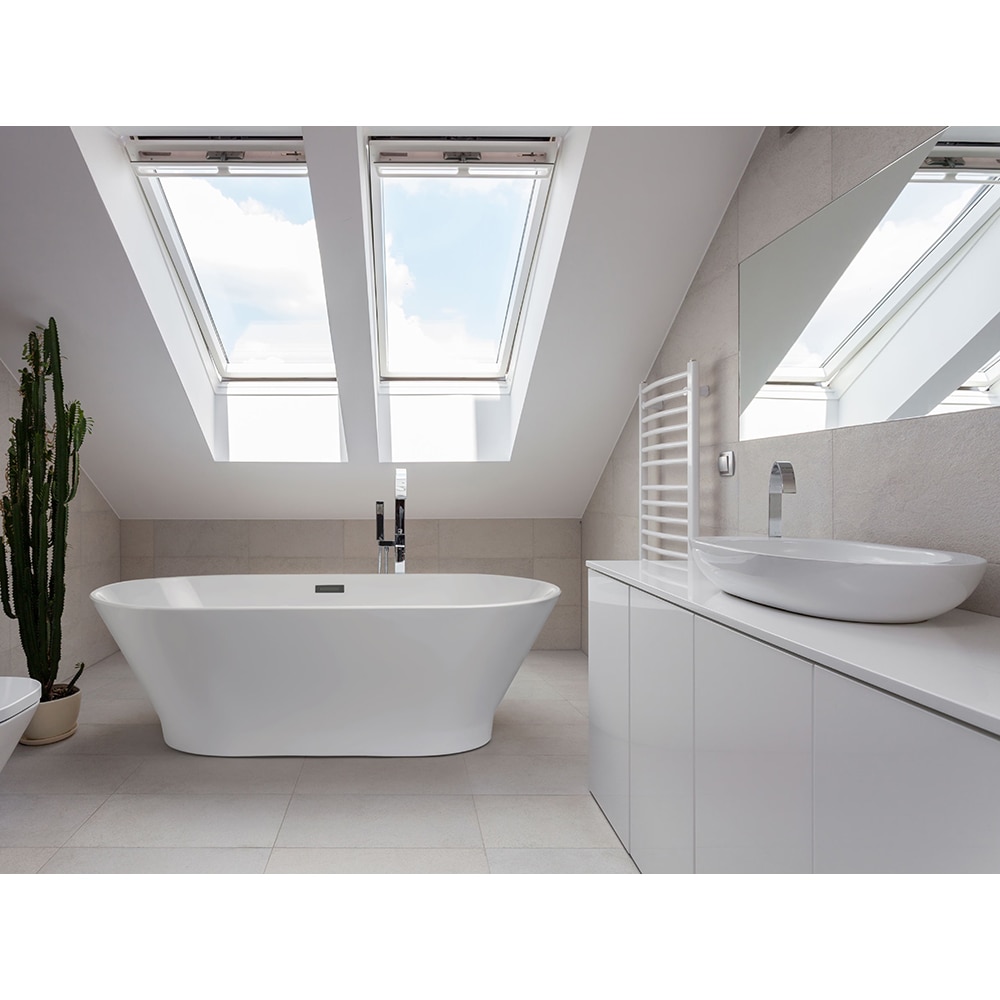 Cada baie freestanding Fibrex Oslo, acril, 150 x 70 x 60 cm, alb