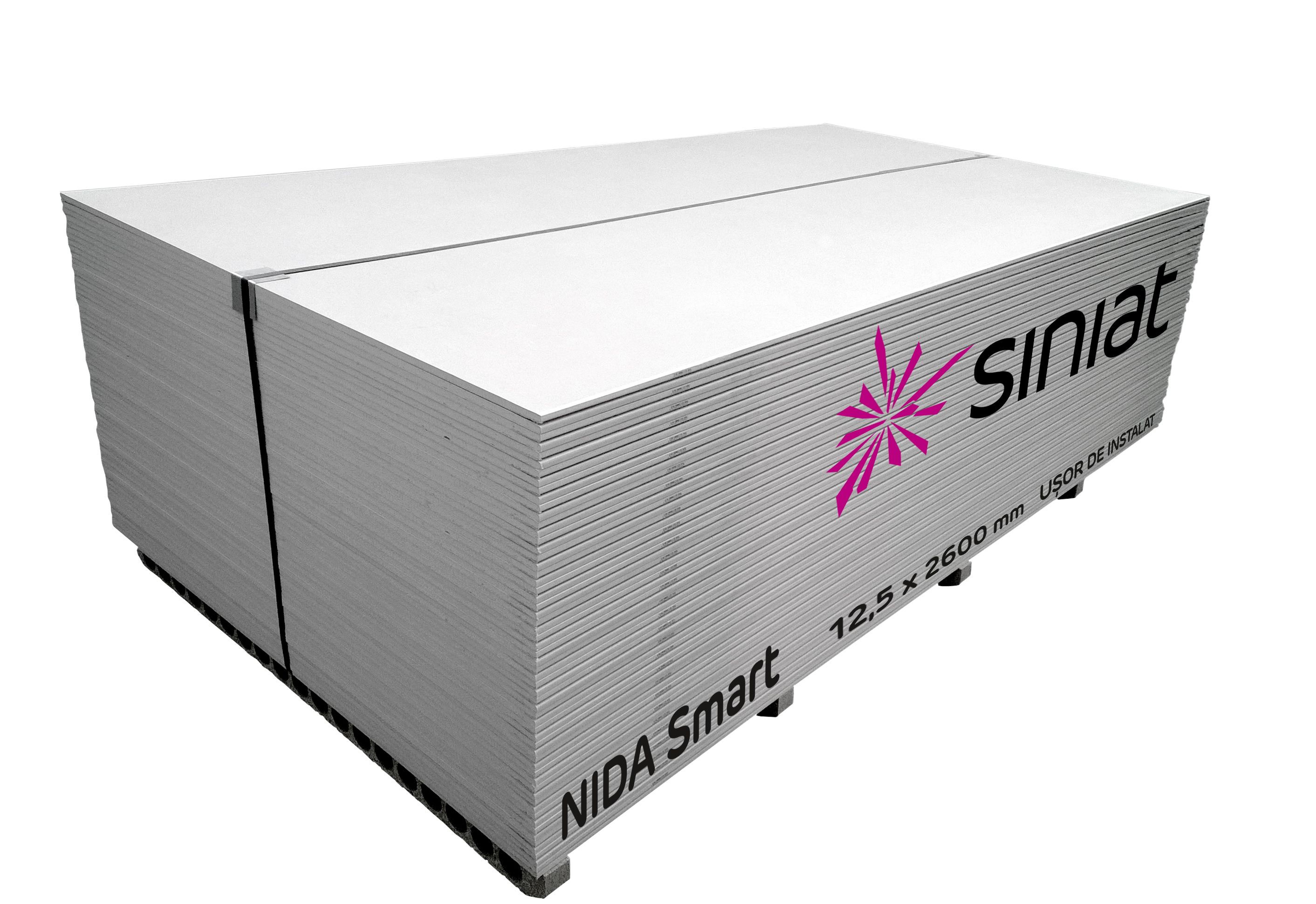 Placa gips carton standard, 12.5 x 1200 x 2600 mm  Nida Smart 