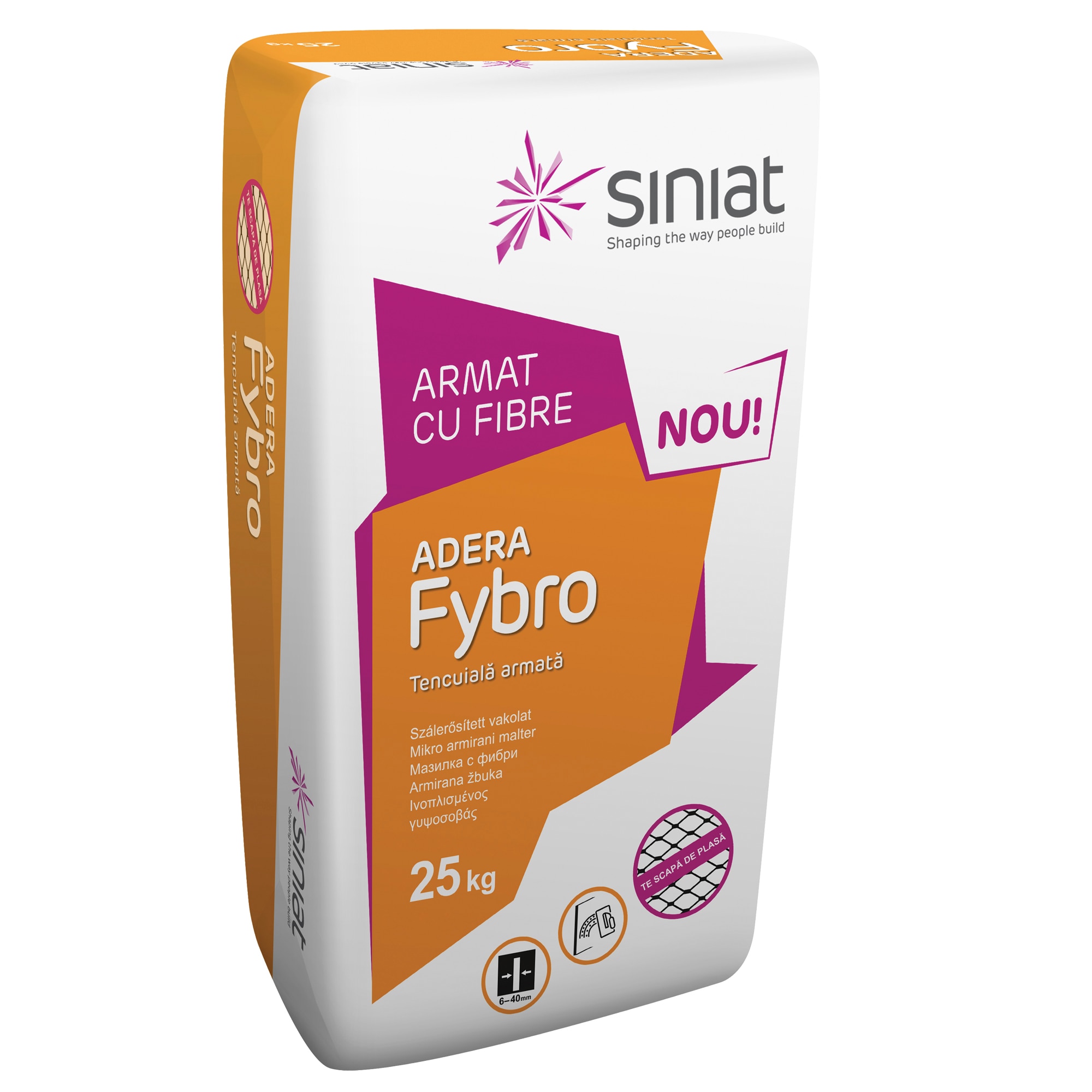 Tencuiala armata cu fibre, 25 kg, Adera Fybro  Siniat
