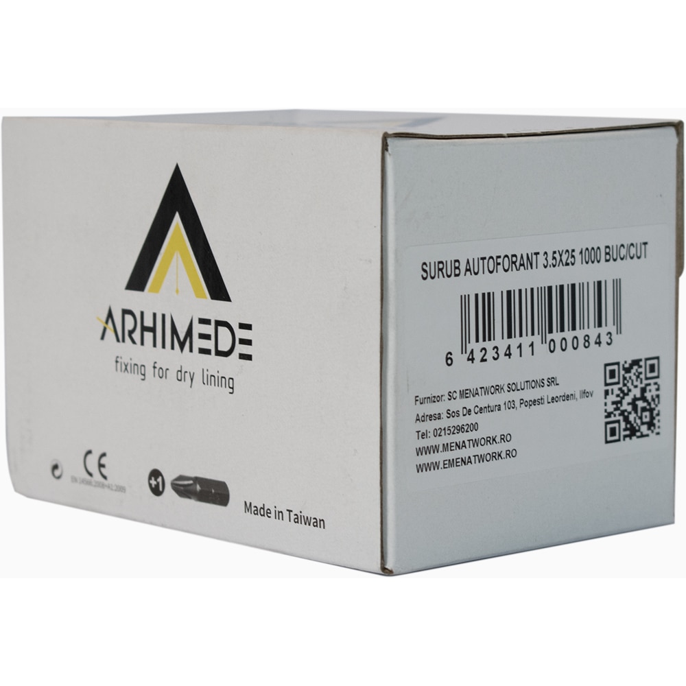 Surub autoforant, PH2, 3.5 x 25mm, metal, 1000buc