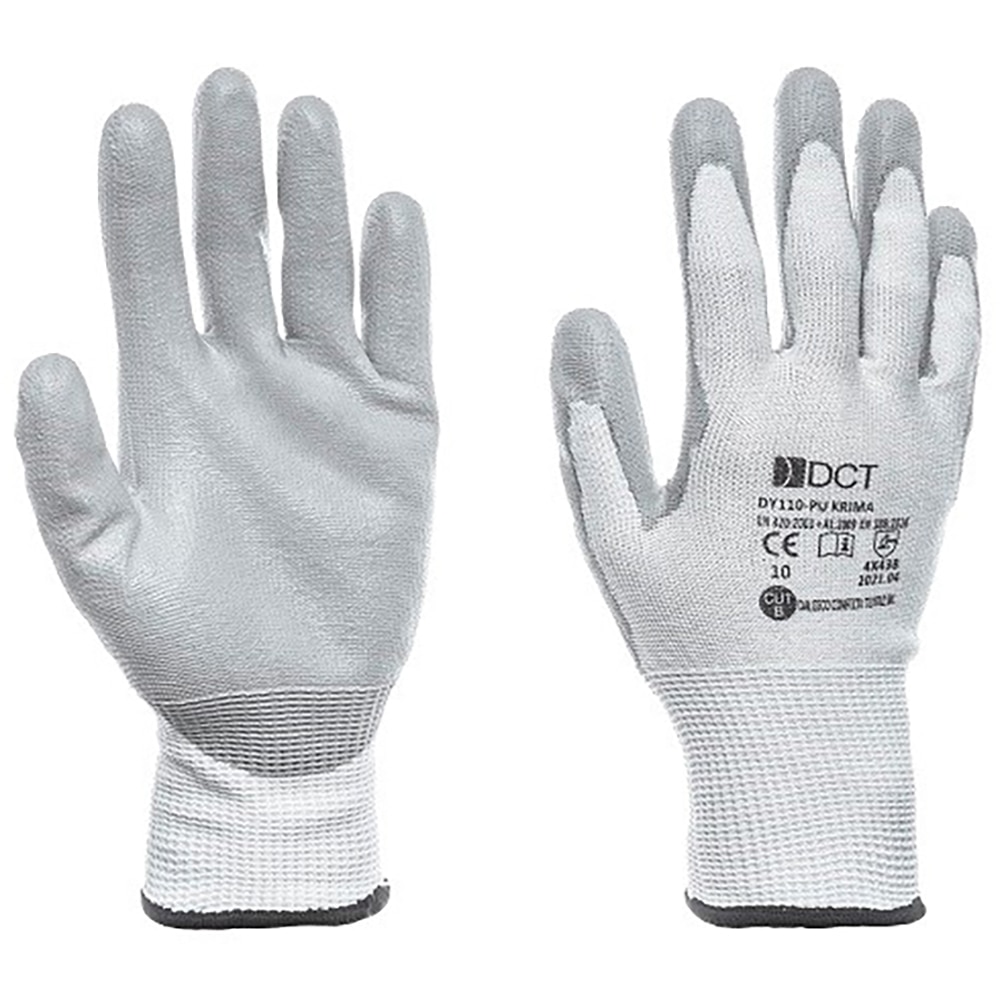 Manusi protectie antitaiere DALGECO Pu Krima 579, fibre, alb, marime 9