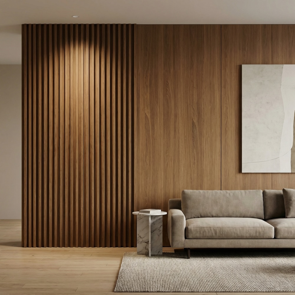 Panou decorativ Italian Wholnut, WPC, 16.5 x 28 cm, bej