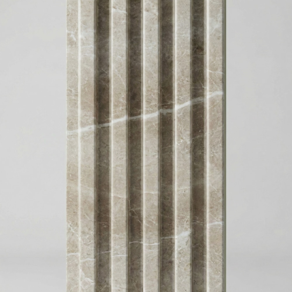Panou decorativ Marble, WPC, 16.5 x 28 cm, alb