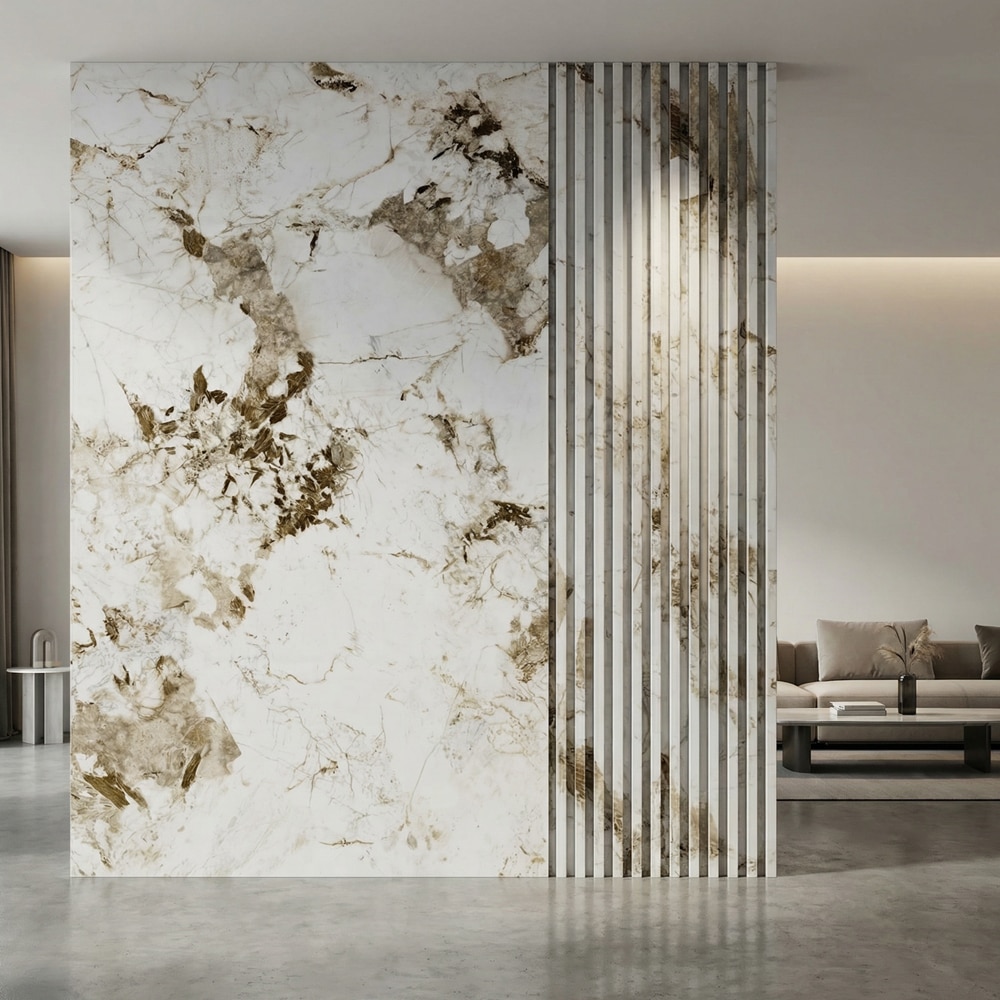 Panou riflaj IMPERIAL MARBLE SW215, 16.5 x 280 cm, WPC, alb-maro