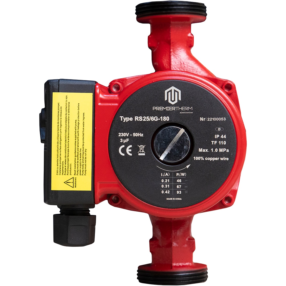 Pompa circulatie apa PREMIERTHERM RS 25/6G 180, 93W, 3.6 mc/h, 10 bar, 180 mm