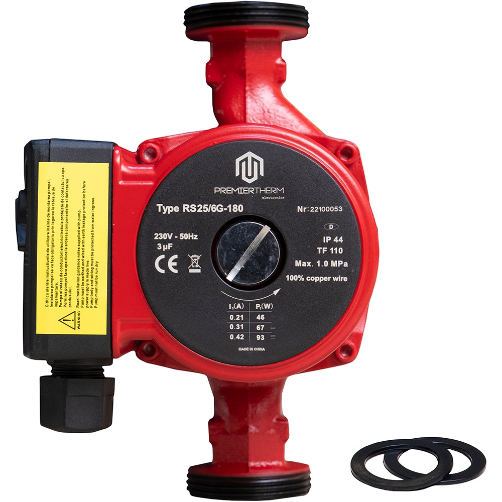 Pompa circulatie apa PREMIERTHERM RS 25/6G 180, 93W, 3.6 mc/h, 10 bar, 180 mm
