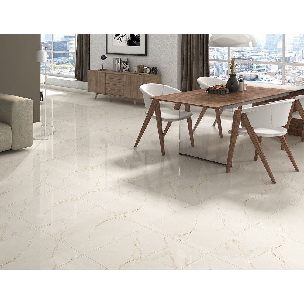 Gresie interior/exterior Estella, marmura alb lucios, 60 x 120 cm, 9 mm, 1.44 m2/cutie